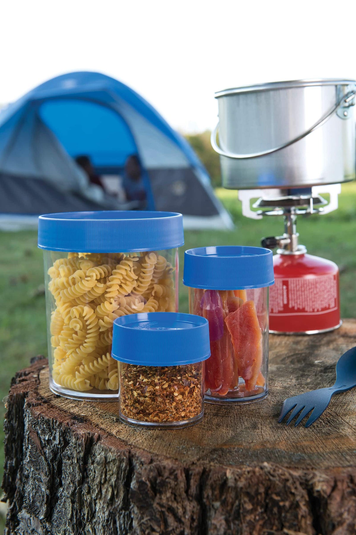 Nalgene product view: 8oz Storage Jar – Blue Lid M0 — 8oz Storage Jar – Blue Lid