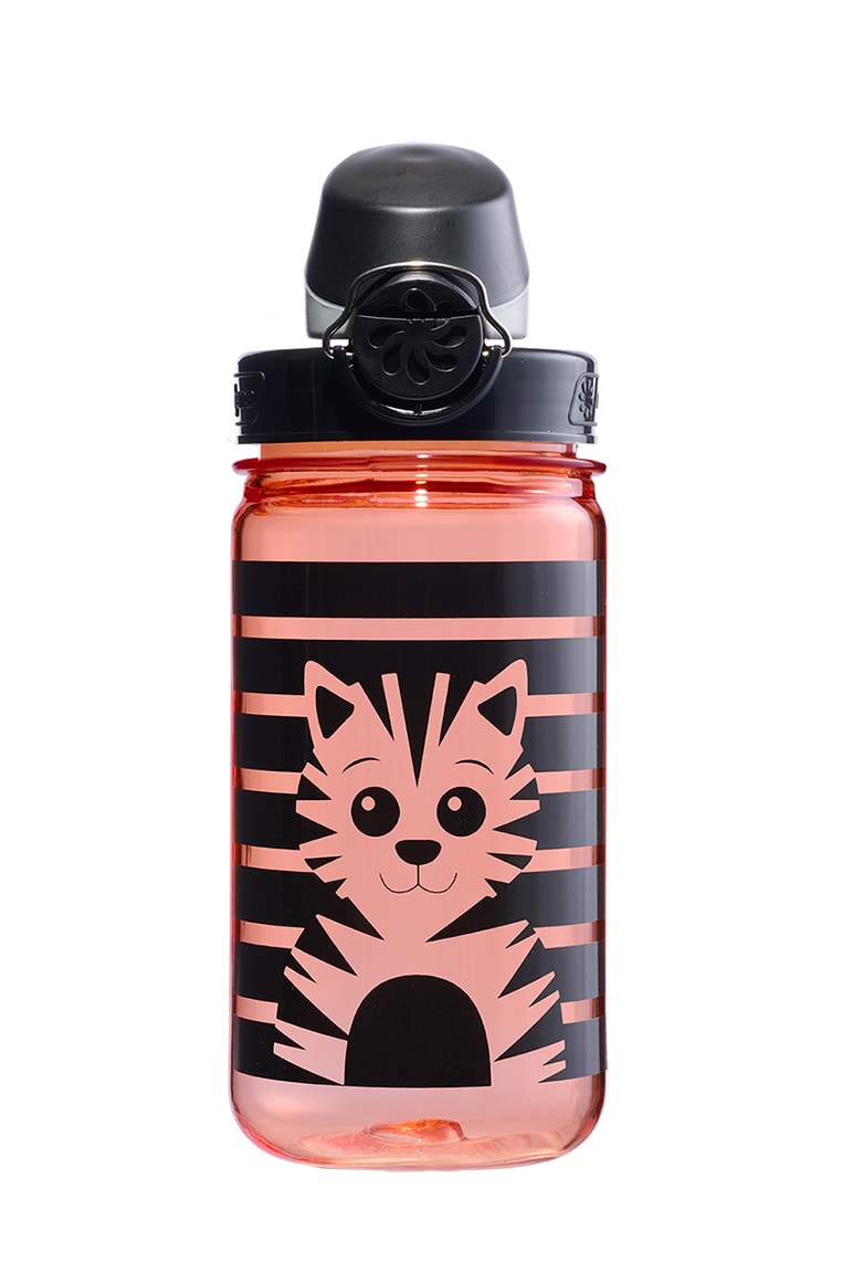 Nalgene product view: 12oz On-The-Fly Kids Lock-Top Bottle with Graphics A1 — 12oz On-The-Fly Kids Lock-Top Bottle with Graphics